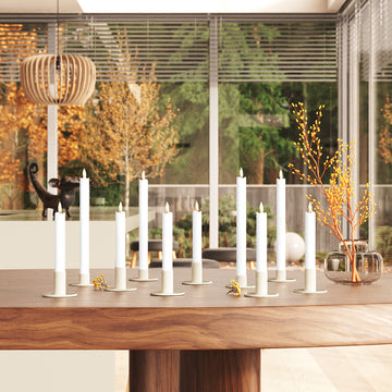 Pachet Romantik LED Crown Light - Alb - 6 bucati 15 cm | 4 bucati 24 cm