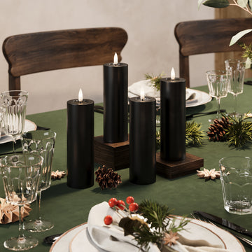 Lumini de bloc LED Ø 5 x 15 cm Negru - 4 PC -uri