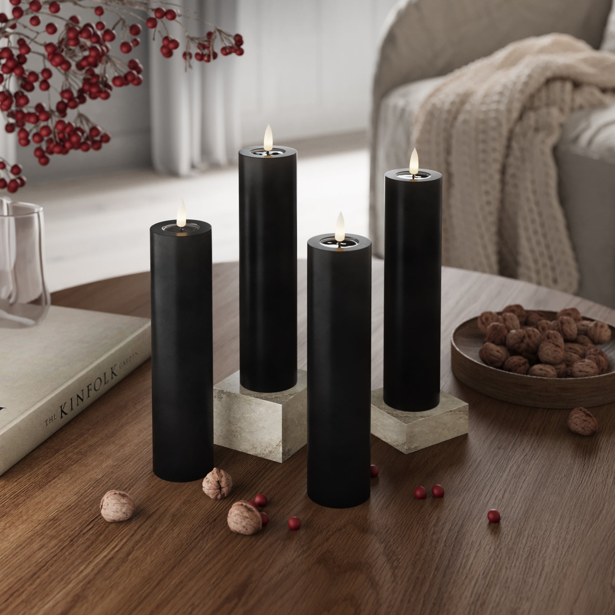 LED bloková světla Ø 5 x 20 cm Černá - 4 ks