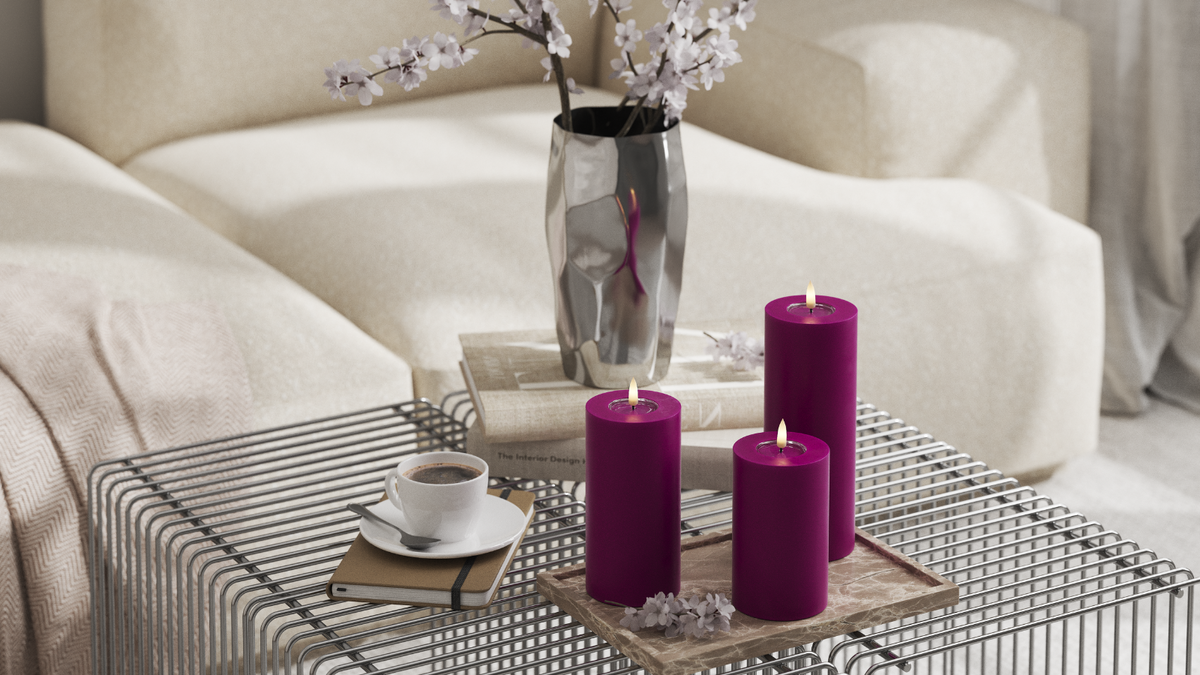 LED de vida real Vela pilar Com design wetlook ™