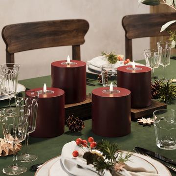 LIDERADO Vela pilar Ø 10 x 10 cm Borgonha - 4 pcs