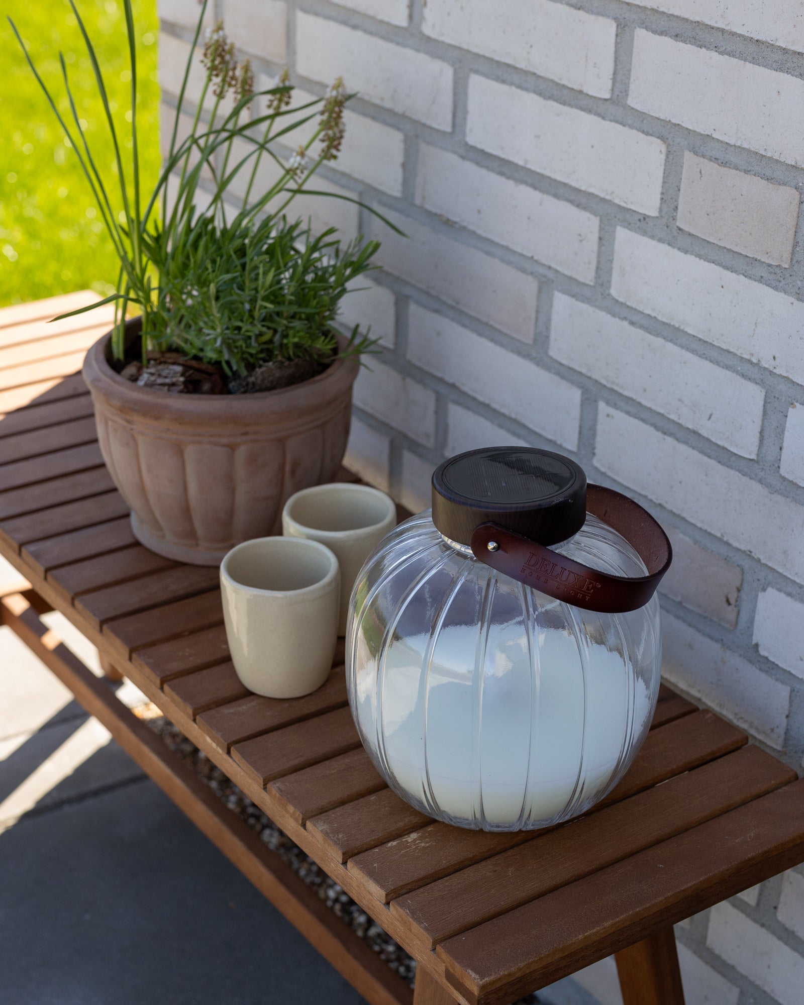 Deluxe Homeart Lanterna LED de vidro 20cm Lanternas LED 5