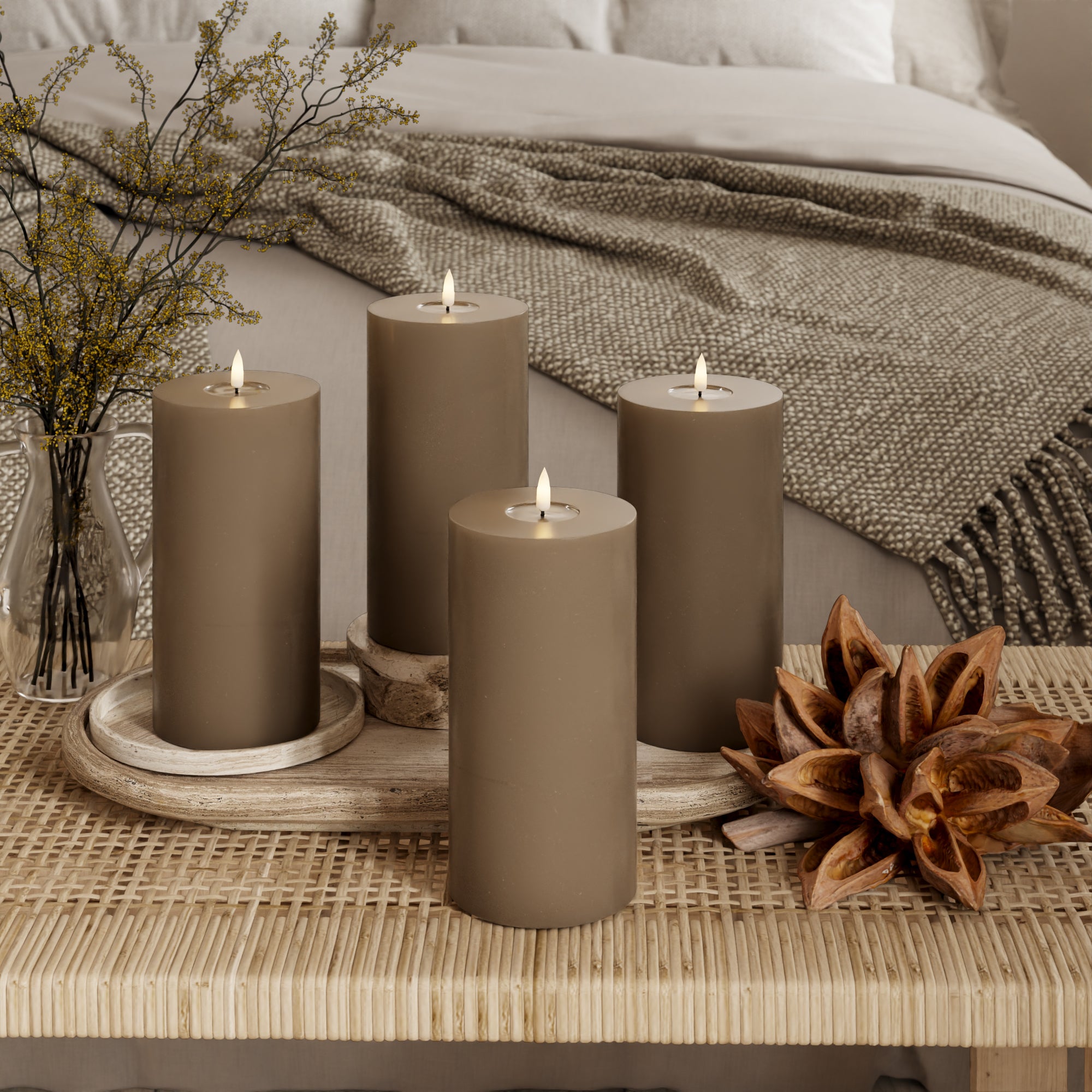 LIDERADO Vela pilar Ø 10 x 20 cm Caramelo - 4 pcs