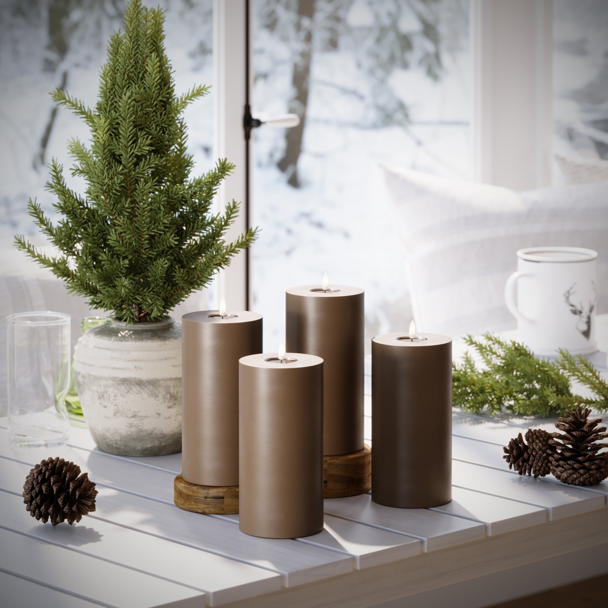 LIDERADO Vela pilar Ø 10 x 20 cm Caramelo - 4 pcs