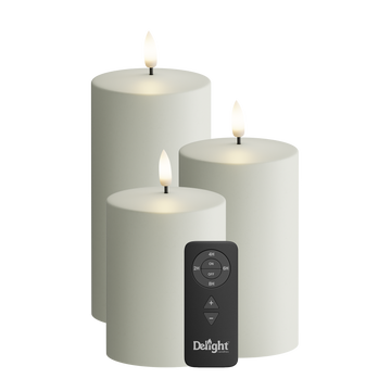Bloc de iluminat LED de exterior Pachet de 3, Ø 7,5 x 10/12,5/15 cm Nisipiu