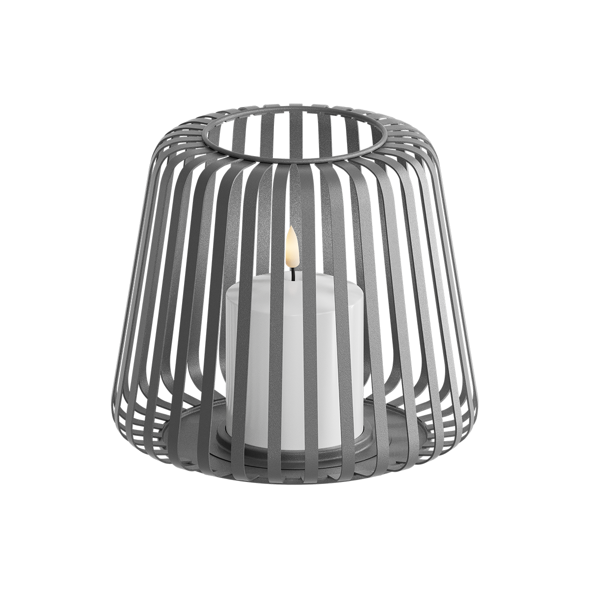 LED Lykt Ø 20 x 17 cm Grå