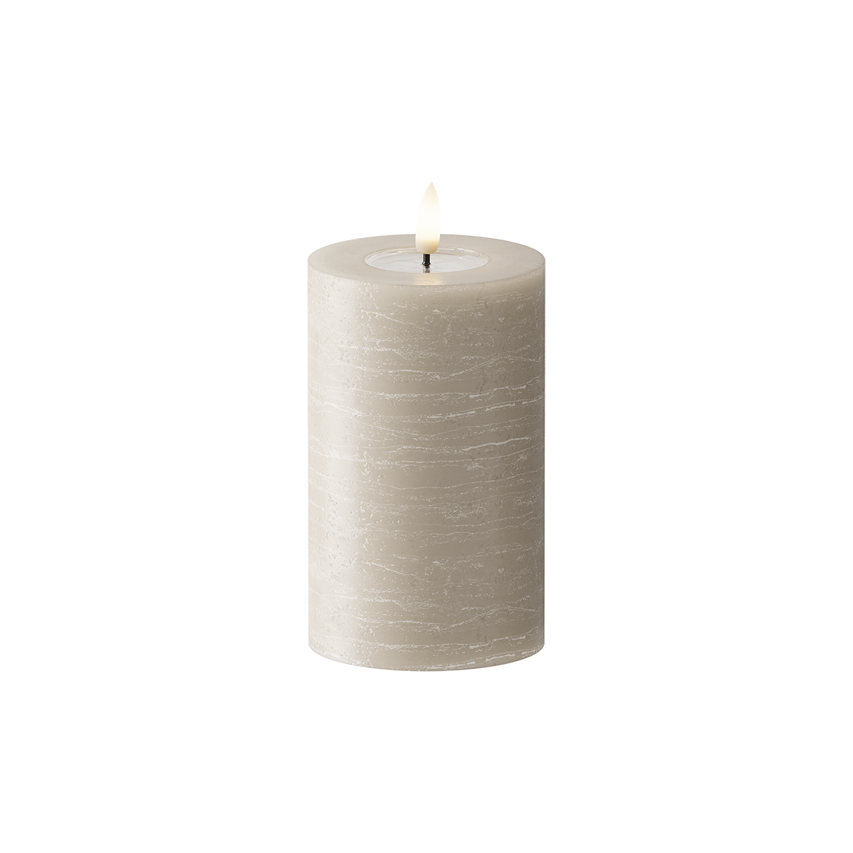 LED Blockljus WetLook Ø 7,5 x 12,5 cm Sand