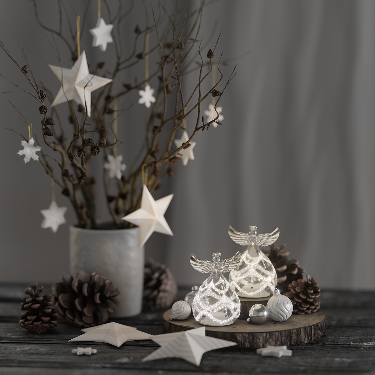 Deluxe Homeart Γυάλινοι άγγελοι 2 τεμ 1