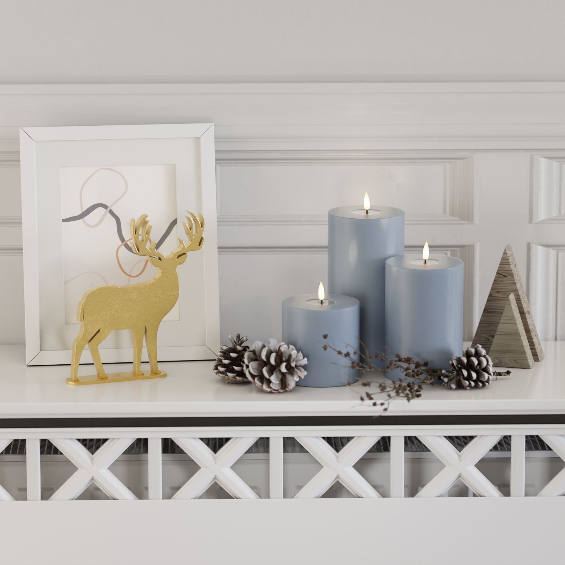 Deluxe Homeart Jääsinine plokkvalgusti pakett 10 x 10, 15, 20 2