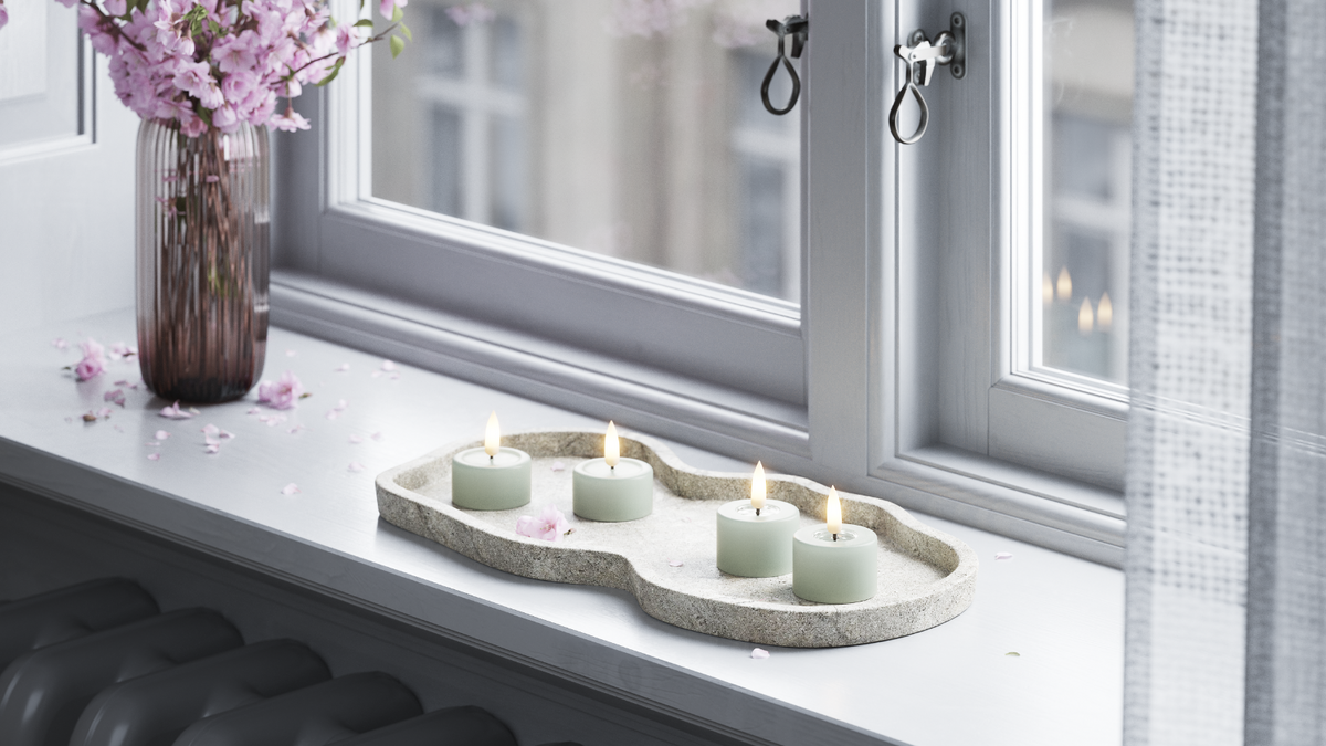 LED Fyrlys med naturtro LED flamme