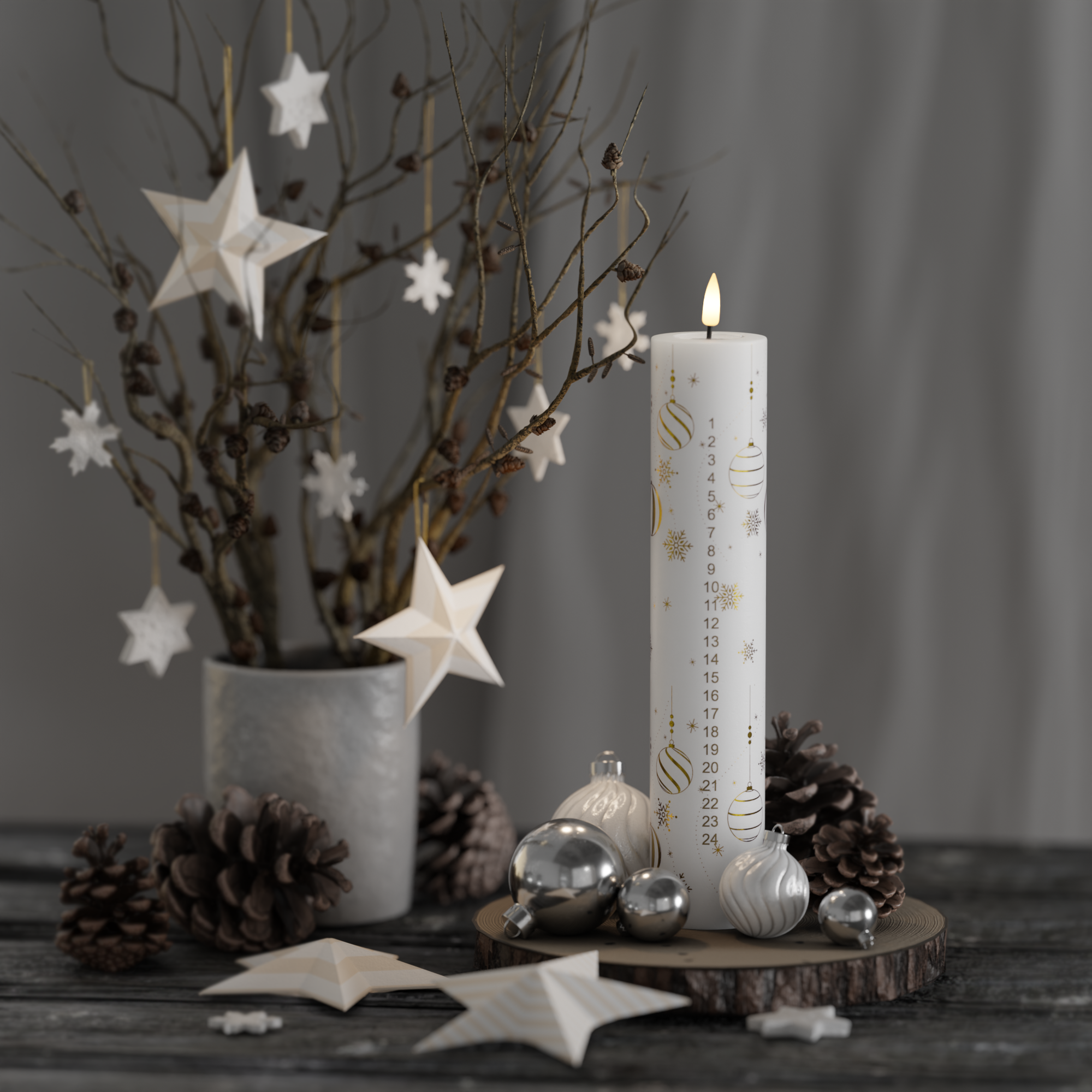 Deluxe Homeart LED Kalenderljus - Guldjul 4