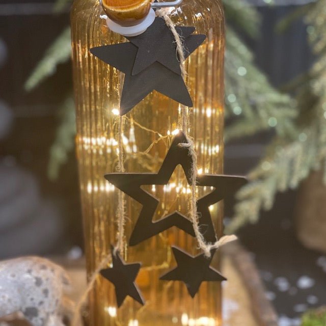 Deco nöör tähtedega 1m"Must" Deluxe Homeart 1