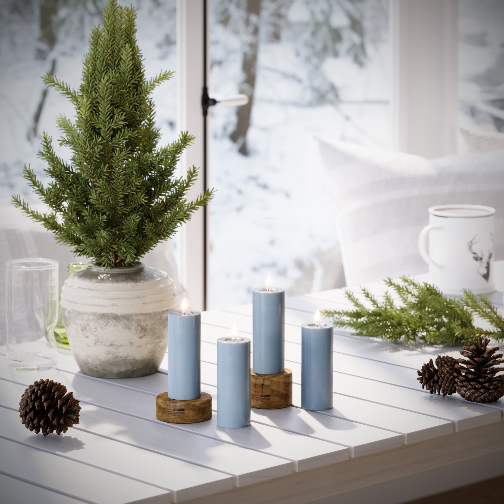 LED plokkvalgusti Ø 5 x 12,5 cm Jääsinine - 4 tk