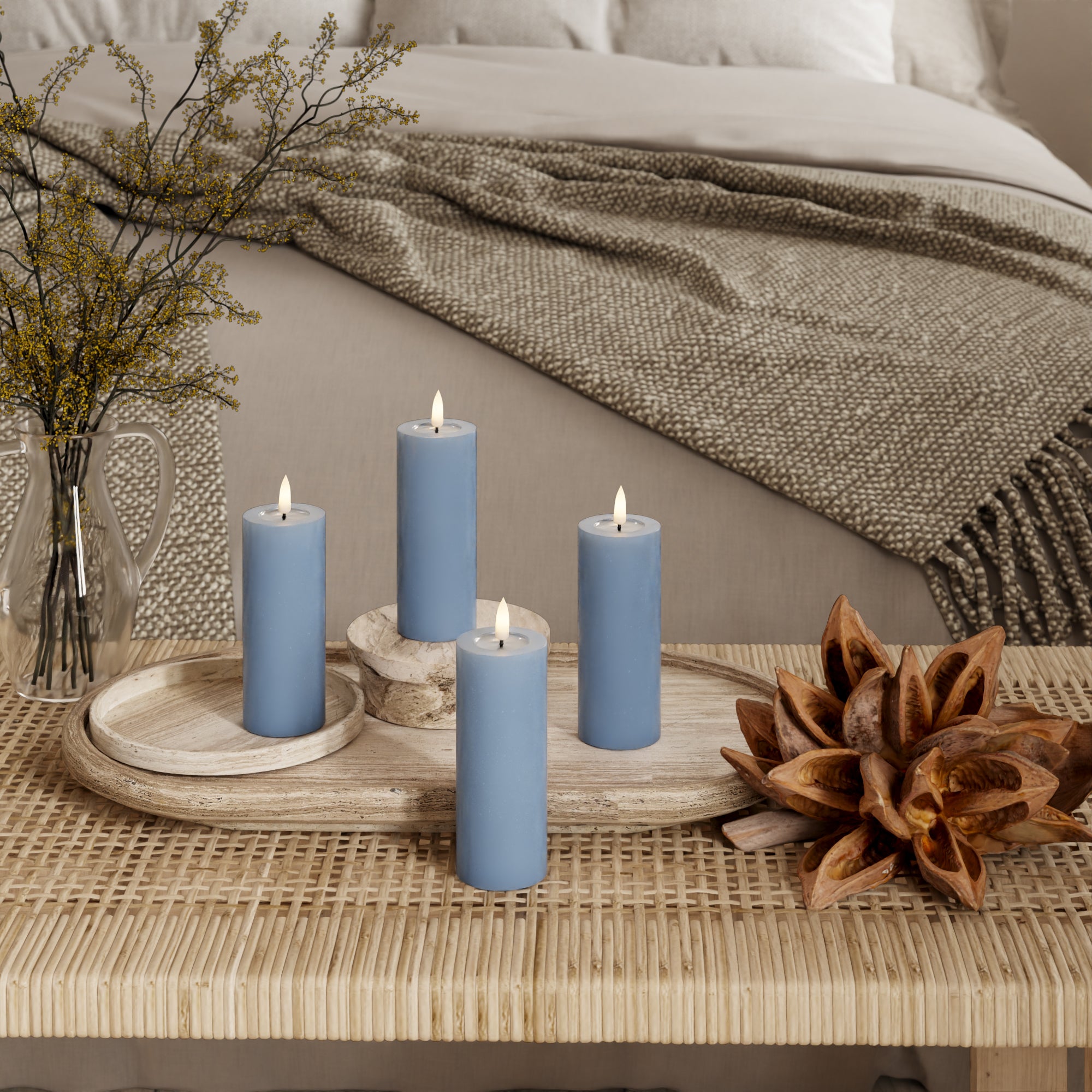 LED plokkvalgusti Ø 5 x 12,5 cm Jääsinine - 4 tk