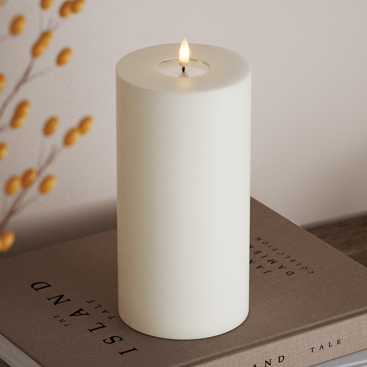 Deluxe Homeart LEDs Vela pilar Ø 10 x 20 cm Branco LEDs Vela pilar 3