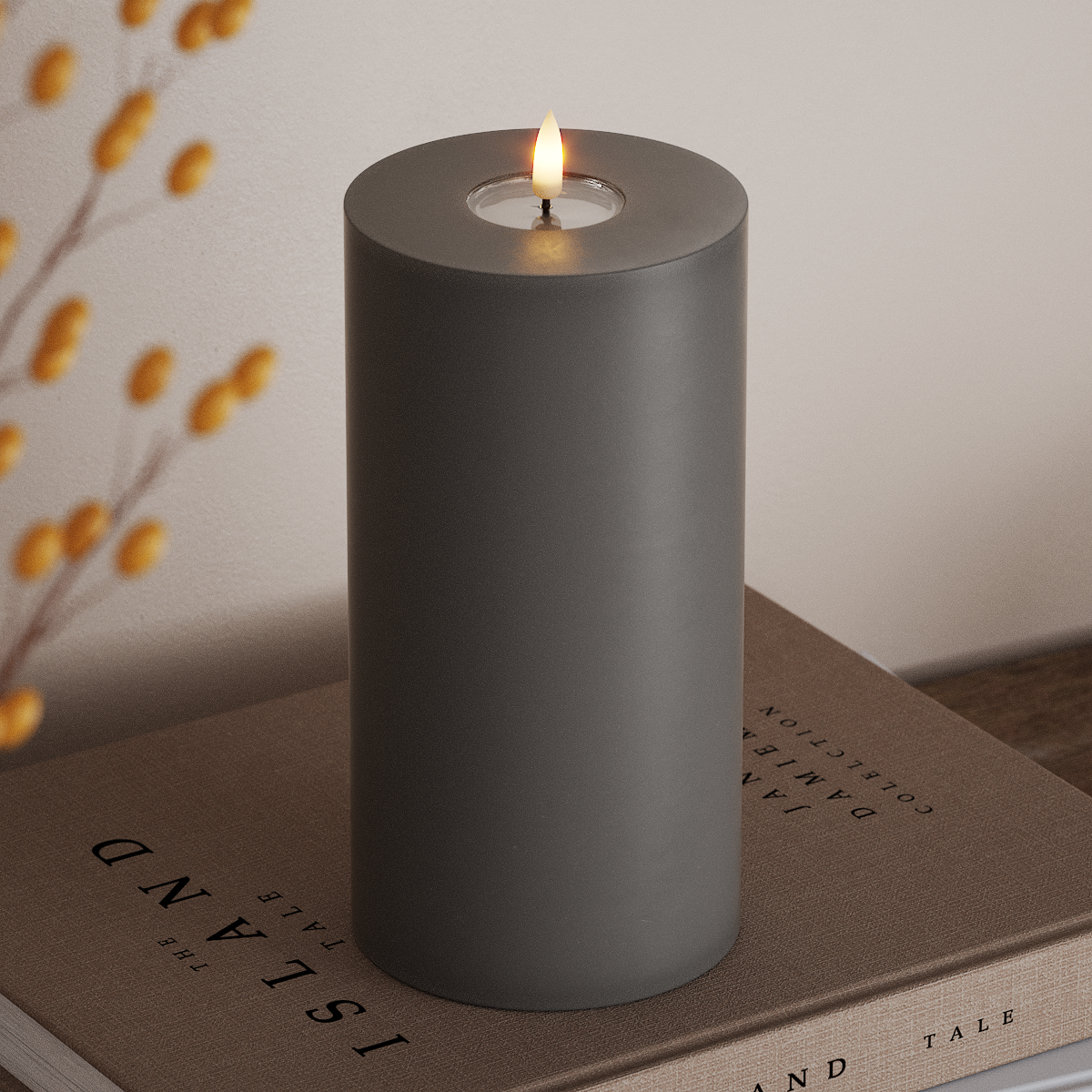 Deluxe Homeart Bloc de iluminat LED Ø 10 x 20 cm Gri Bloc de lumină LED 3