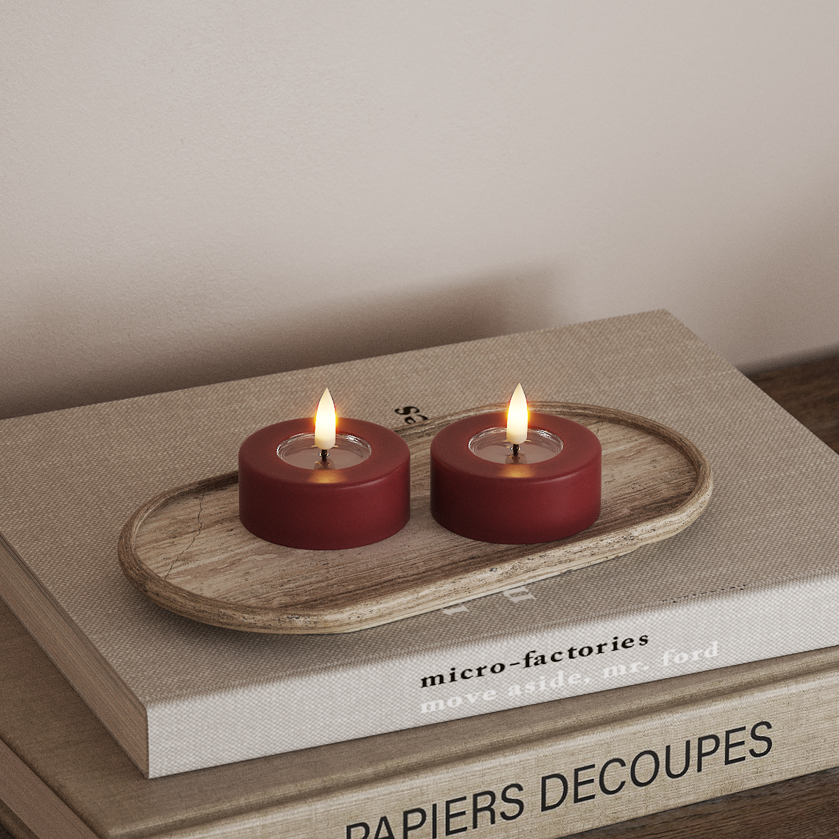 Deluxe Homeart LED Jumbo Fyrfadslys 2 stk. Store Bordeaux LED jumbo fyrfadslys 3