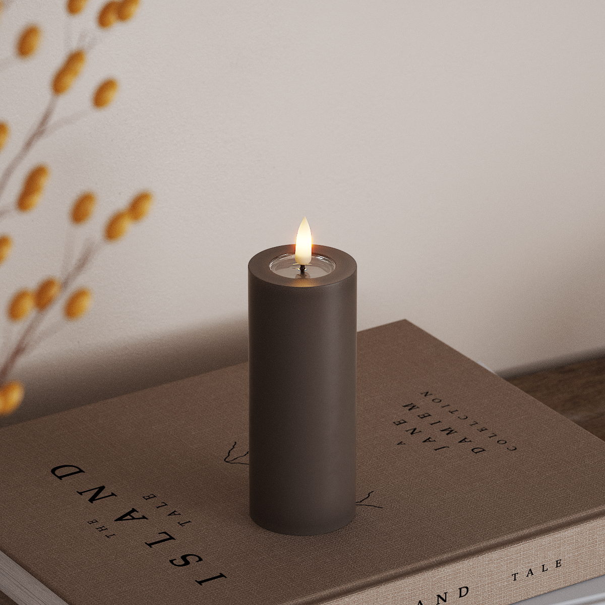 Deluxe Homeart LEDs Vela pilar Ø5 x 12,5cm Mocha LEDs Vela pilar 3