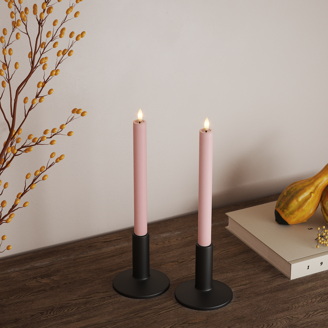 Deluxe Homeart Coroana LED 2 buc, Ø 2 x 24 cm Roz deschis Coroană de lumină LED 4