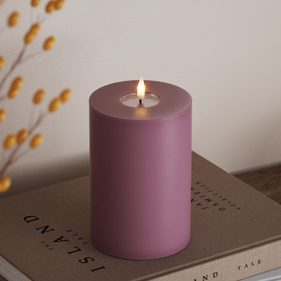 Deluxe Homeart Bloc de iluminat LED Ø 10 x 15 cm Mov deschis Bloc de lumină LED 4