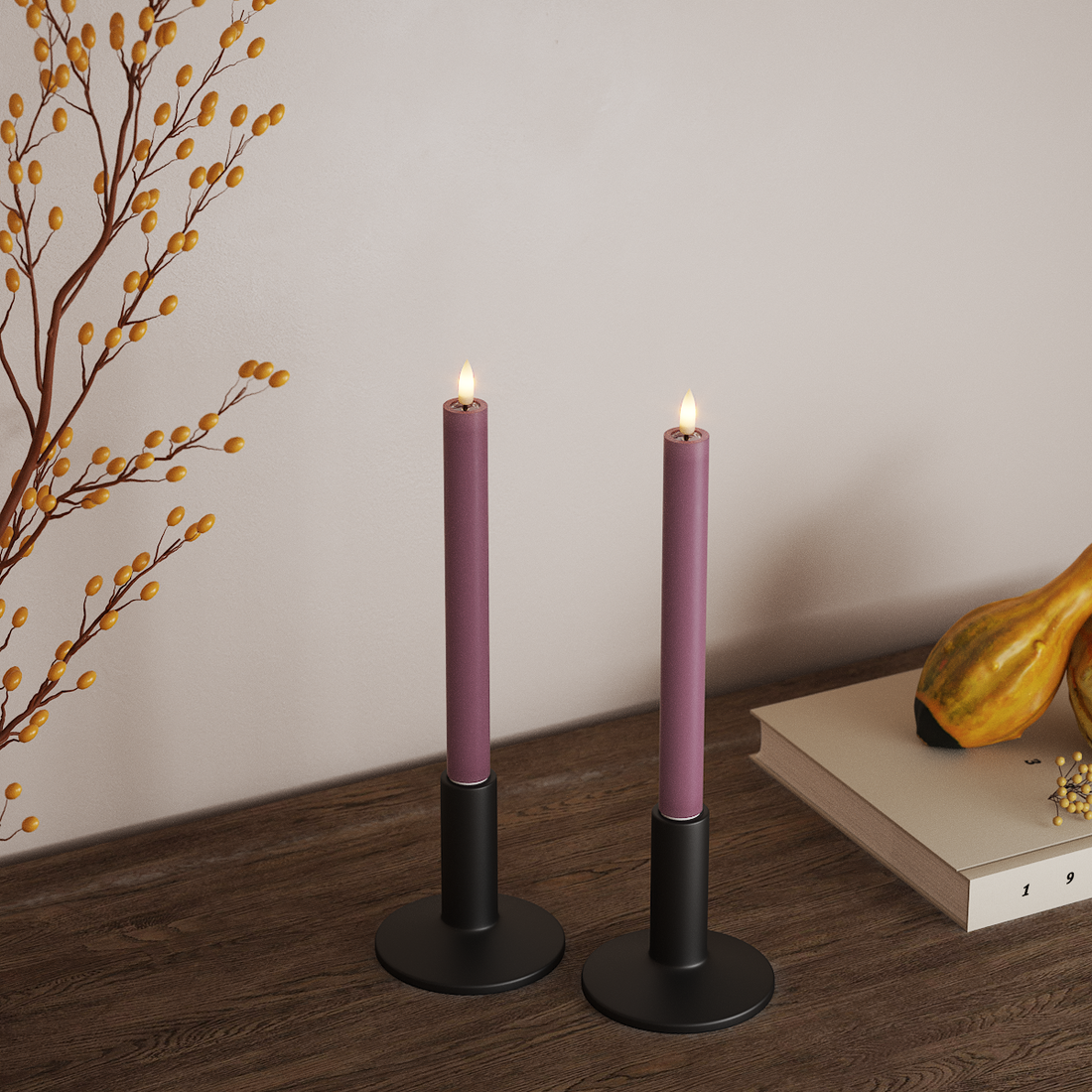 Deluxe Homeart LED Kronljus 2 st, Ø 2 x 24 cm Ljuslila LED Kronljus 4