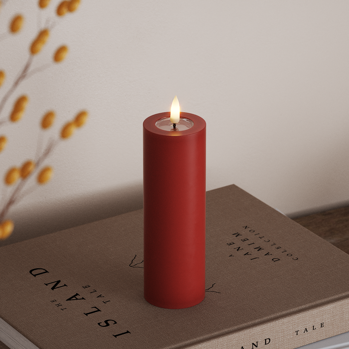 Deluxe Homeart Bloc de iluminat LED Ø 5 x 15 cm Roșu Bloc de lumină LED 3