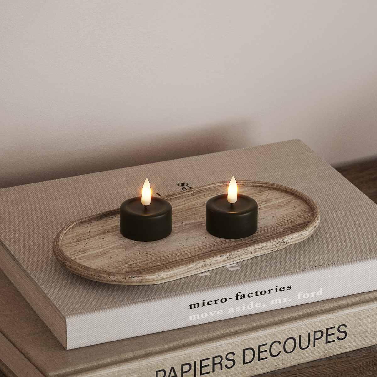 Deluxe Homeart LED Fyrfadslys 2 stk. Mørkegrøn LED fyrfadslys 3