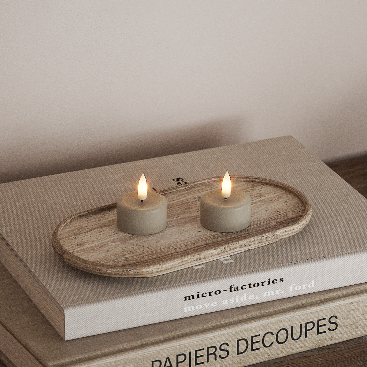 Deluxe Homeart LED Telys 2 stk. Sand LED telys 3