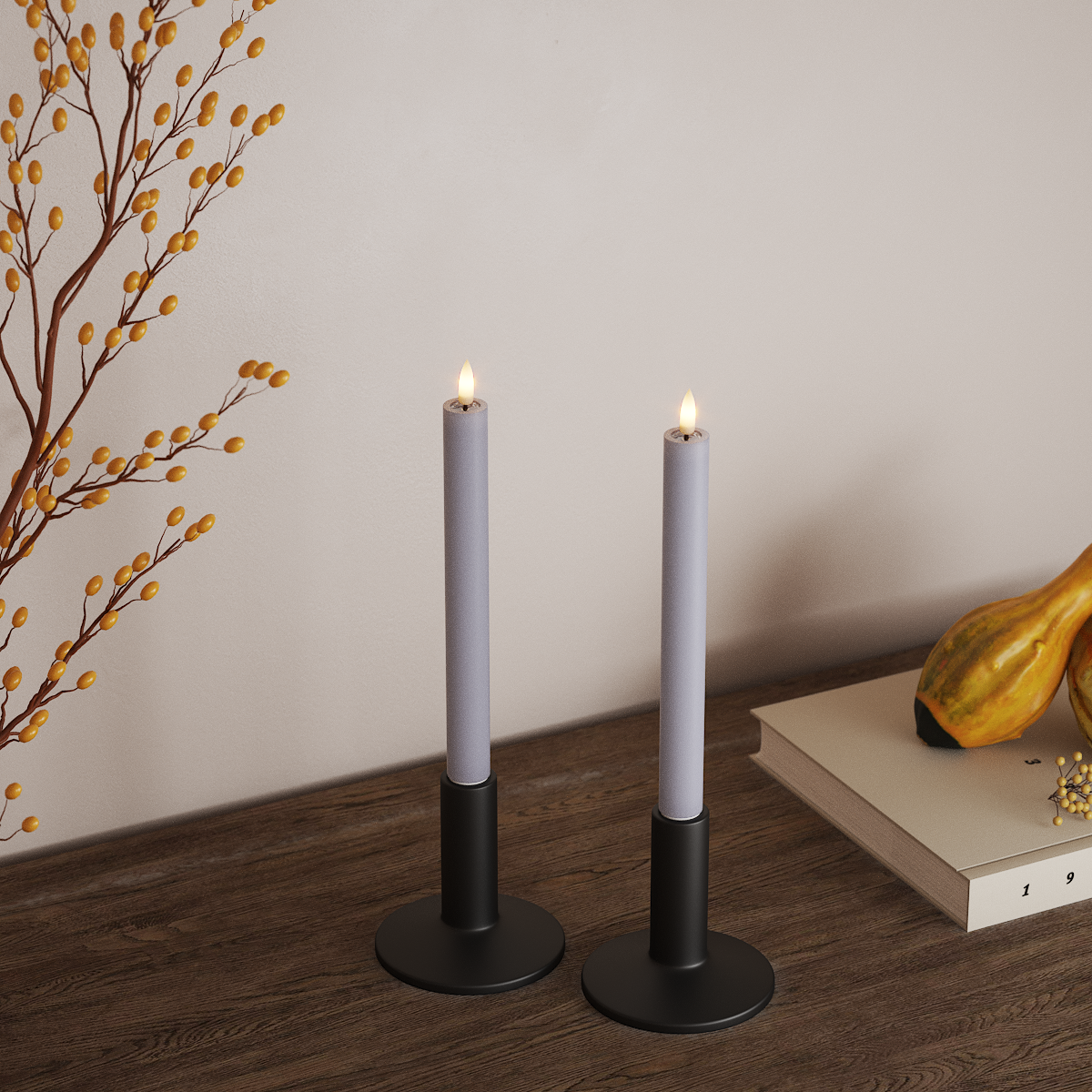 Deluxe Homeart LED φωτιστικό κορώνας 2 τμχ, Ø 2 x 24 cm Ξεθωριασμένο μπλε Φως κορώνας LED 3