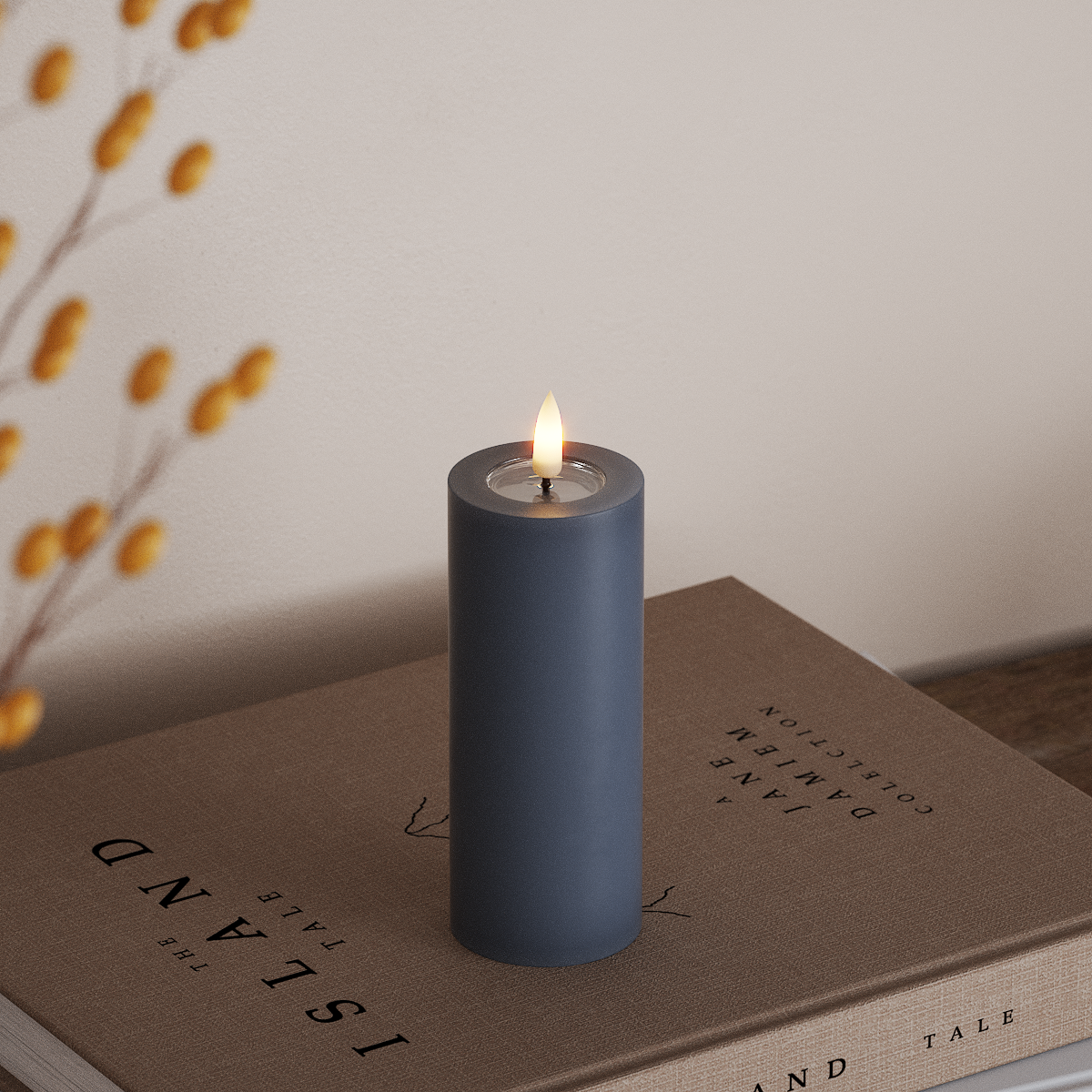 Deluxe Homeart Bloc de iluminat LED Ø 5 x 12,5 cm Albastru de gheață Bloc de lumină LED 3