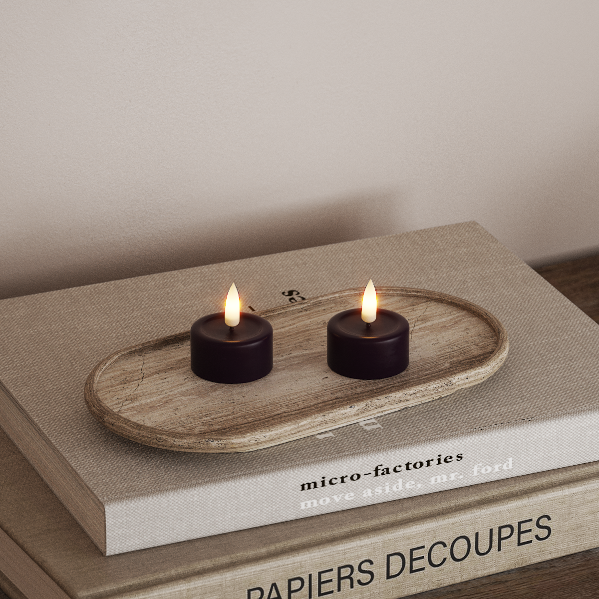 Deluxe Homeart LED-teeküünal 2 tk. Tumelilla LED-teeküünal 3