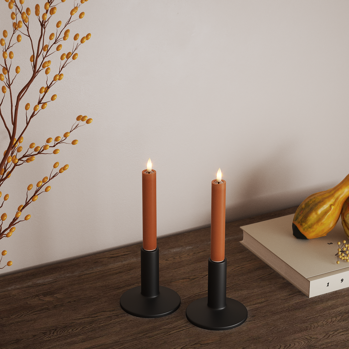 Deluxe Homeart Korunka LED 2 ks, Ø 2 x 15 cm Oranžová LED korunkové světlo 3