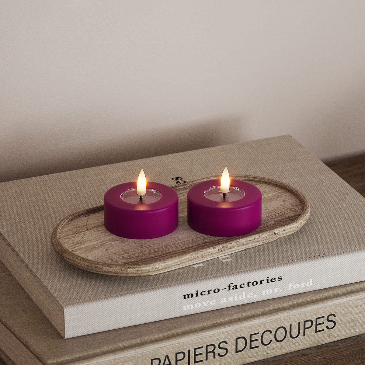 Deluxe Homeart Becuri LED Jumbo 2 buc. Mare Violet Lampa de ceai LED jumbo 3