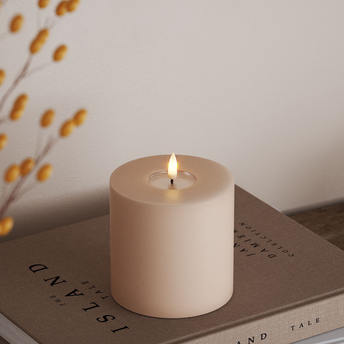 Deluxe Homeart LEDs Vela pilar Ø 10 x 10 cm Rosa LEDs Vela pilar 3