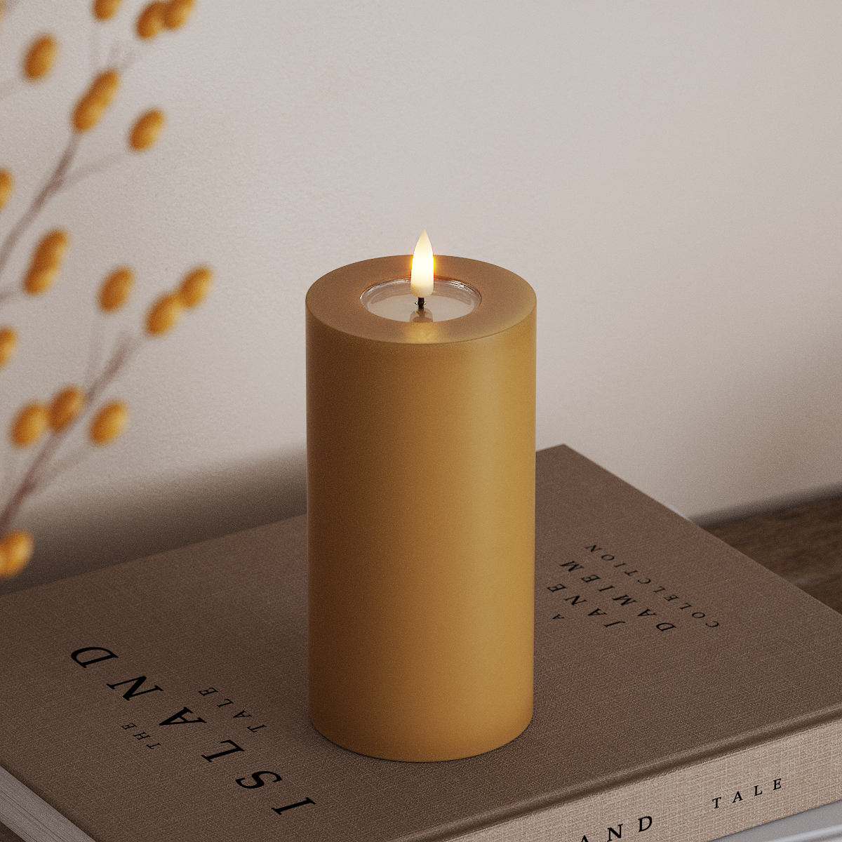 Deluxe Homeart Φωτιστικό μπλοκ LED Ø 7,5 x 15 cm Κάρι Φως μπλοκ LED 3