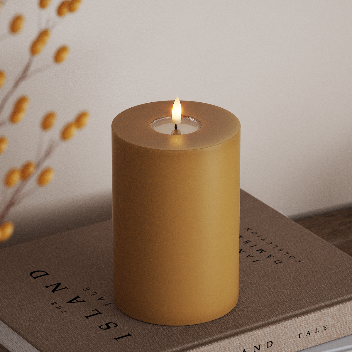 Deluxe Homeart Φωτιστικό μπλοκ LED Ø 10 x 15 cm Κάρι Φως μπλοκ LED 3