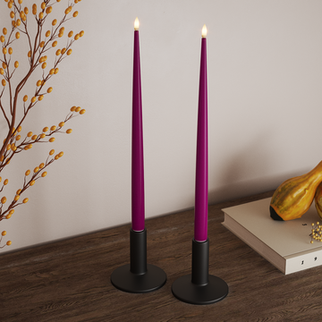 Deluxe Homeart Lumanare LED cu Lac, 2 buc 38 cm Violet Lumină cu lumânare LED 3