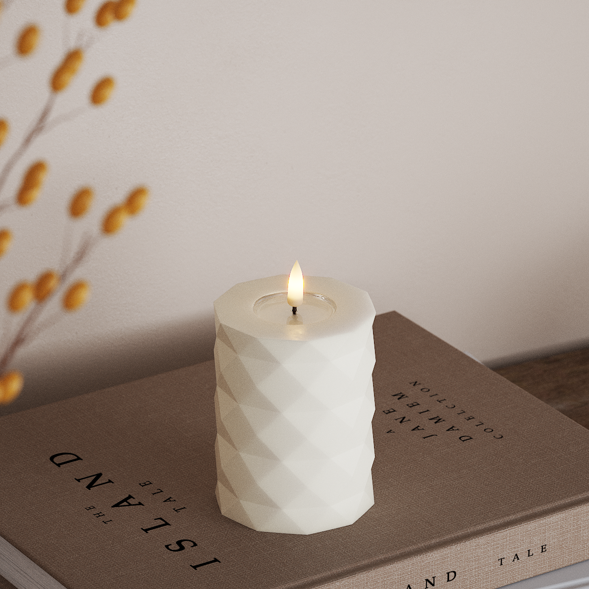 Deluxe Homeart Square LED Blokklys Ø 7,5 x 10 cm Hvit LED Square 3