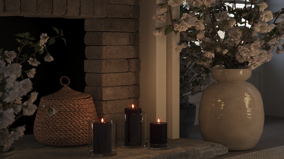 LED Blockljus Med naturtro LED flamma
