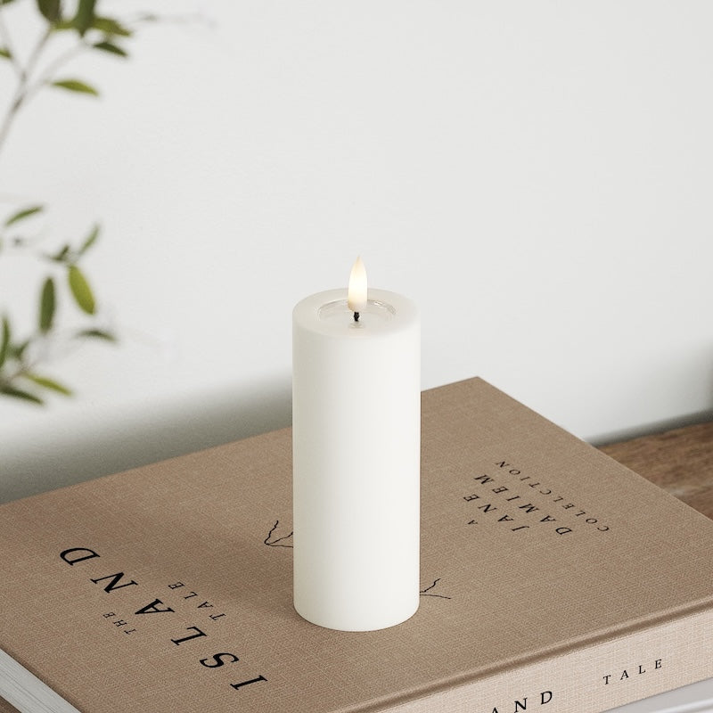 Deluxe Homeart Φωτιστικό μπλοκ LED Ø 5 x 12,5 cm Λευκό