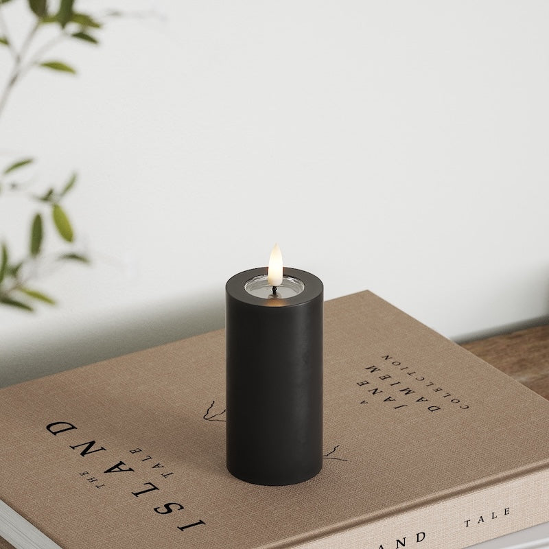 Deluxe Homeart LED Blockljus Ø 5 x 10 cm Svart