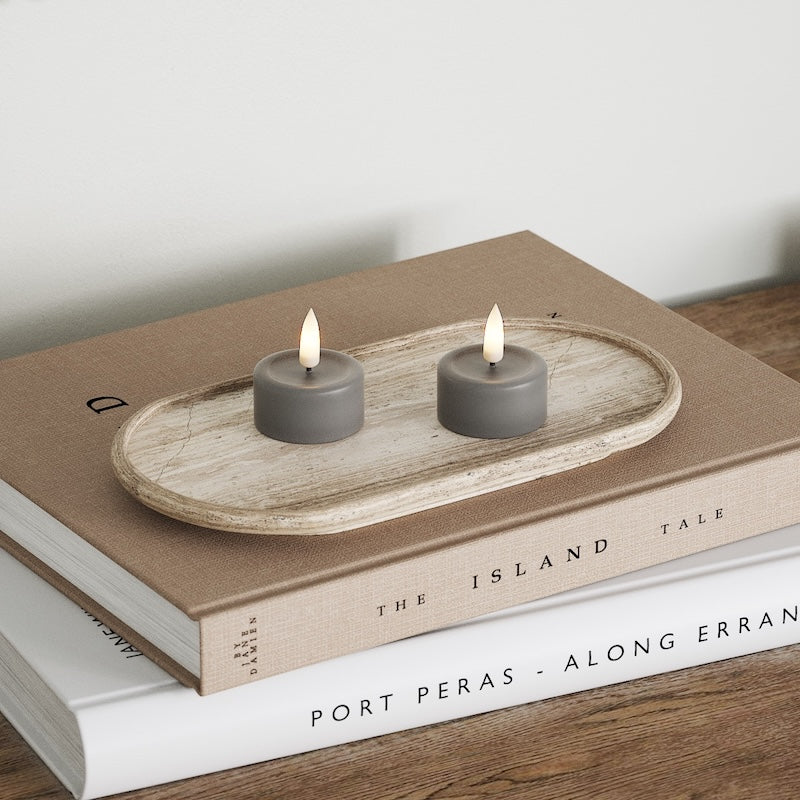 Deluxe Homeart LED Fyrfadslys 2 stk. Grå