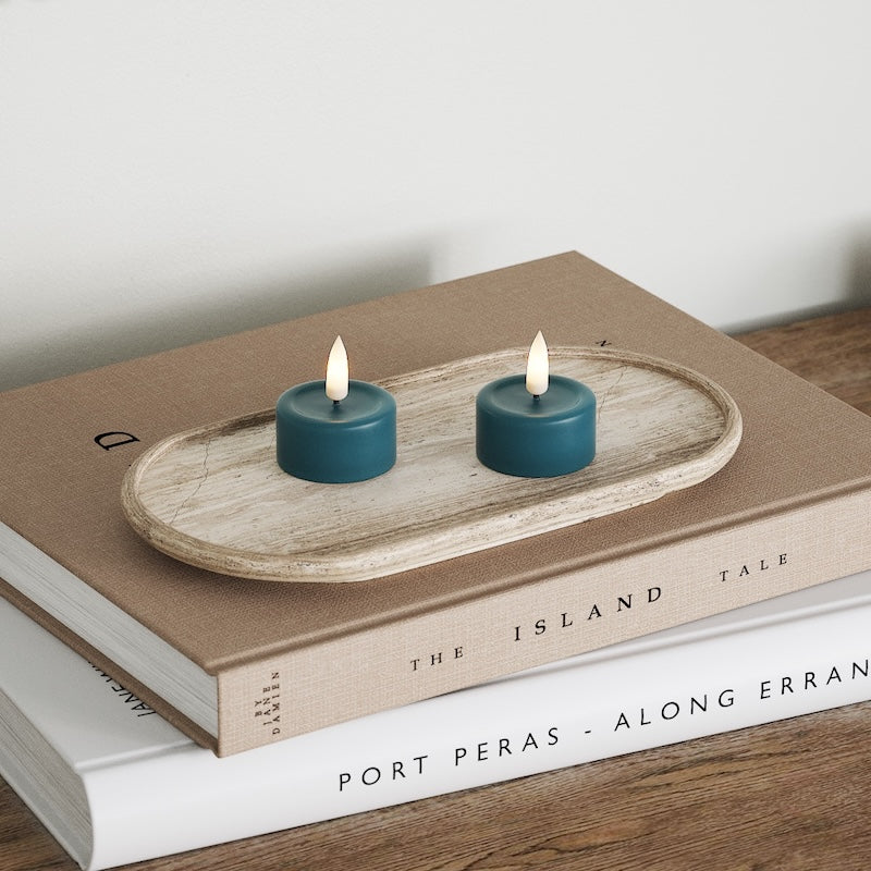 Deluxe Homeart LED Fyrfadslys 2 stk. Petroleum