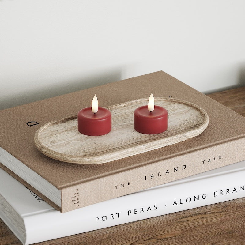 Deluxe Homeart LED Värmeljus 2 stycken Bordeaux