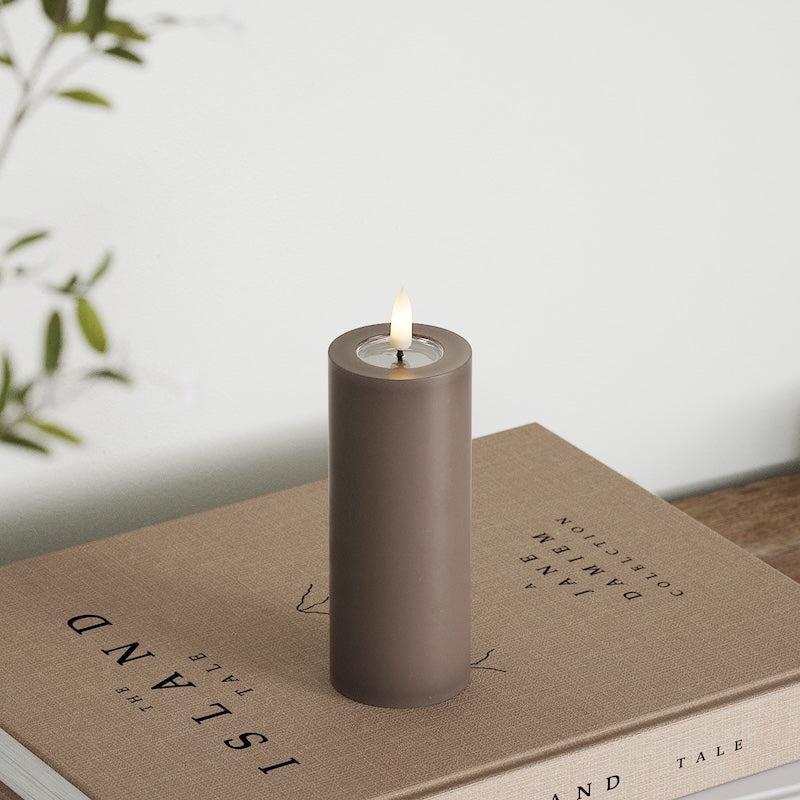 Deluxe Homeart LEDs Vela pilar Ø5 x 12,5cm Mocha