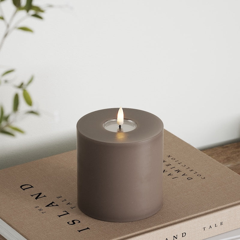 Deluxe Homeart LED blokové světlo Ø 10 x 10 cm Mokka