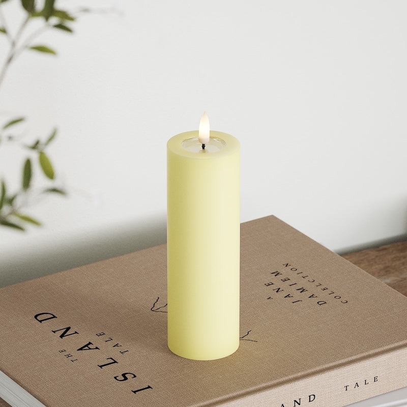 Deluxe Homeart LED Blockljus Ø 5 x 15 cm Ljusgul