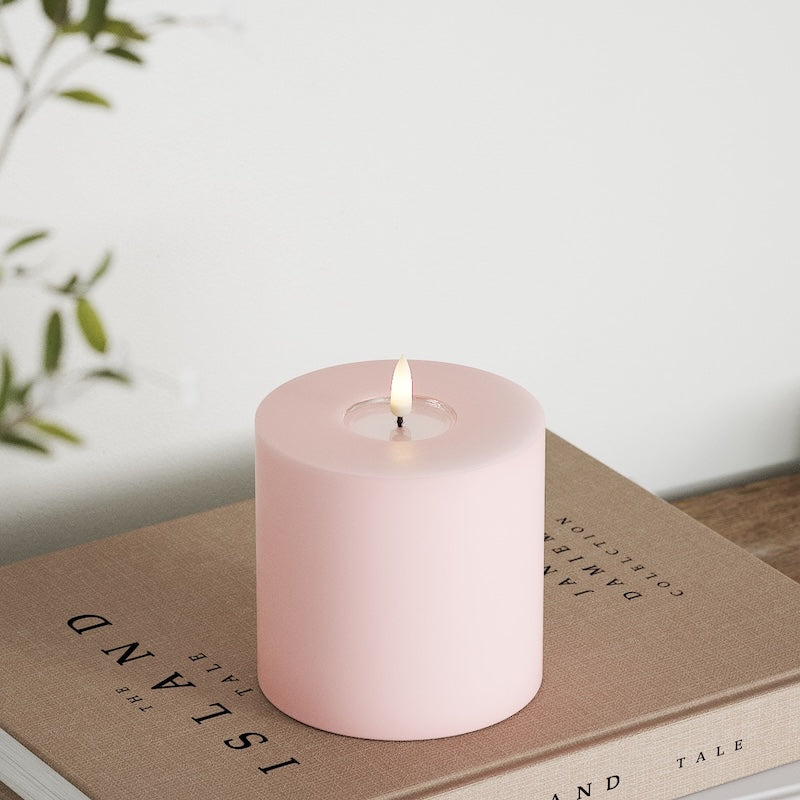 Deluxe Homeart Φωτιστικό μπλοκ LED Ø 10 x 10 cm Ανοιχτό ροζ