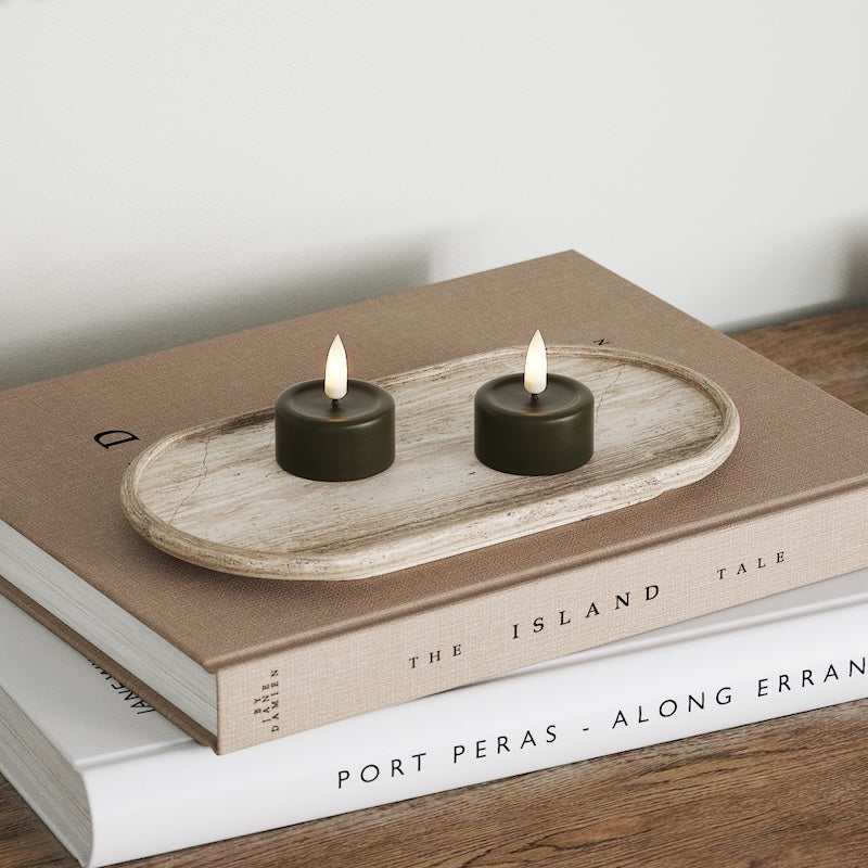 Deluxe Homeart LED Fyrfadslys 2 stk. Mørkegrøn