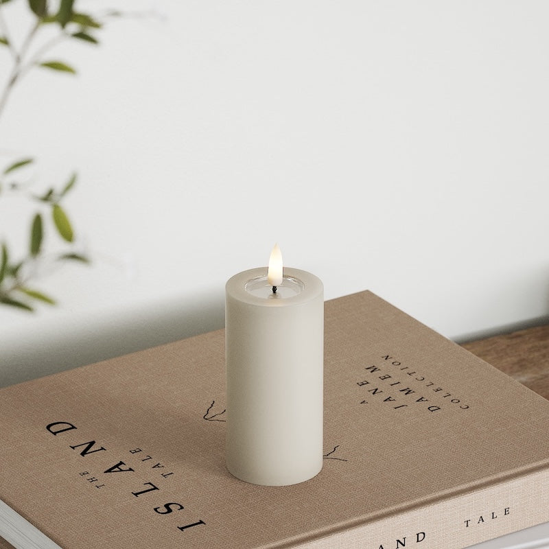 Deluxe Homeart LEDs Vela pilar Ø5x10cm Areia